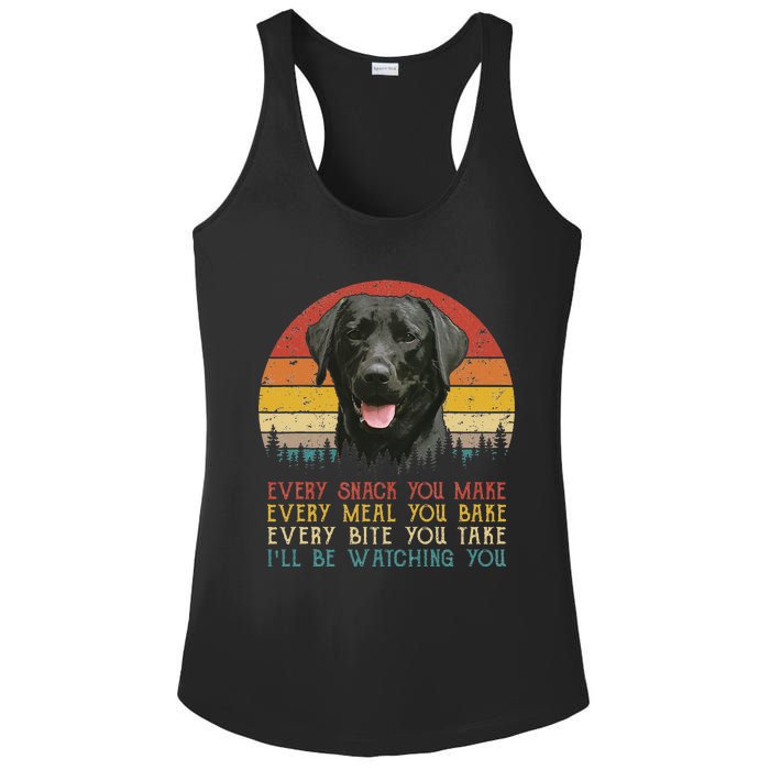 Every Snack You Make Dog Black Labrador Retriever Ladies PosiCharge Competitor Racerback Tank