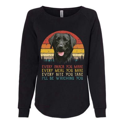 Every Snack You Make Dog Black Labrador Retriever Womens California Wash Sweatshirt