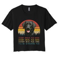 Every Snack You Make Dog Black Labrador Retriever Women's Crop Top Tee