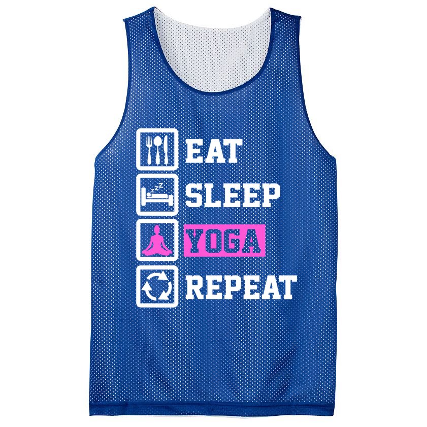 Eat Sleep Yoga Repeat Funny Yoga Lover Funny Gift Mesh Reversible Basketball Jersey Tank