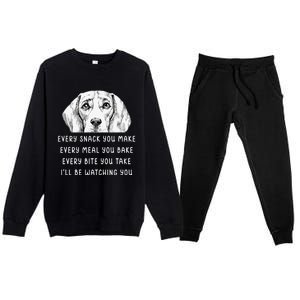 Every snack you make Every meal you bake Beagle Premium Crewneck Sweatsuit Set