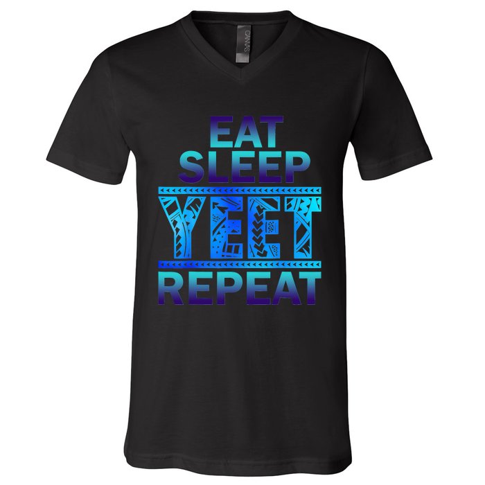 Eat Sleep Yeet Repeat Vintage V-Neck T-Shirt