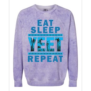 Eat Sleep Yeet Repeat Colorblast Crewneck Sweatshirt