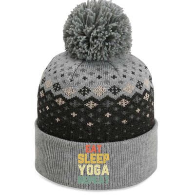 Eat Sleep Yoga Repeat Teacher Spiritual Vintage Funny Gift The Baniff Cuffed Pom Beanie