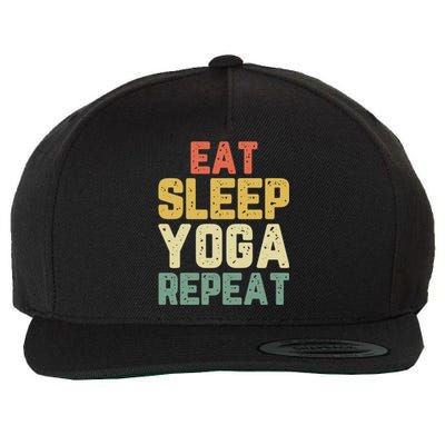 Eat Sleep Yoga Repeat Teacher Spiritual Vintage Funny Gift Wool Snapback Cap