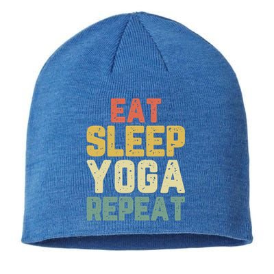 Eat Sleep Yoga Repeat Teacher Spiritual Vintage Funny Gift Sustainable Beanie