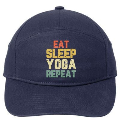 Eat Sleep Yoga Repeat Teacher Spiritual Vintage Funny Gift 7-Panel Snapback Hat