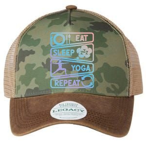 Eat Sleep Yoga Repeat Funny Meditation Meaningful Gift Legacy Tie Dye Trucker Hat