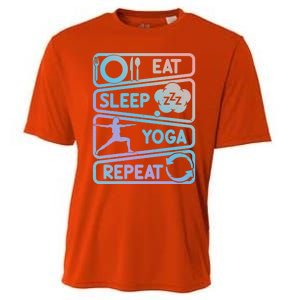 Eat Sleep Yoga Repeat Funny Meditation Meaningful Gift Cooling Performance Crew T-Shirt