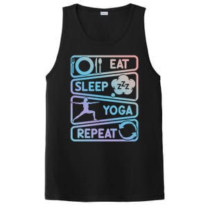 Eat Sleep Yoga Repeat Funny Meditation Meaningful Gift PosiCharge Competitor Tank