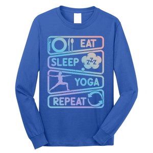 Eat Sleep Yoga Repeat Funny Meditation Meaningful Gift Long Sleeve Shirt