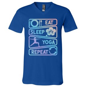 Eat Sleep Yoga Repeat Funny Meditation Meaningful Gift V-Neck T-Shirt