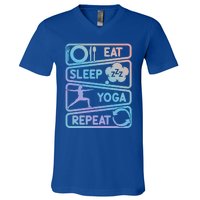 Eat Sleep Yoga Repeat Funny Meditation Meaningful Gift V-Neck T-Shirt