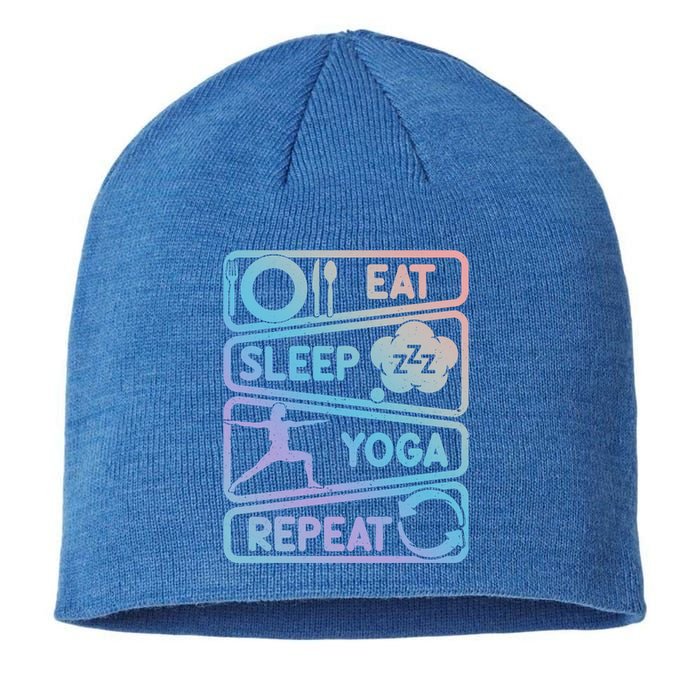 Eat Sleep Yoga Repeat Funny Meditation Meaningful Gift Sustainable Beanie