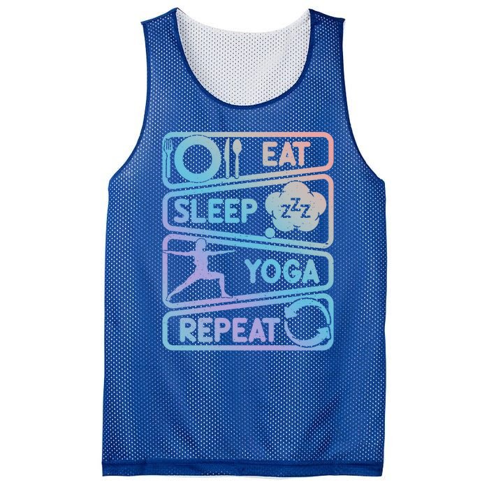 Eat Sleep Yoga Repeat Funny Meditation Meaningful Gift Mesh Reversible Basketball Jersey Tank