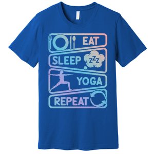 Eat Sleep Yoga Repeat Funny Meditation Meaningful Gift Premium T-Shirt