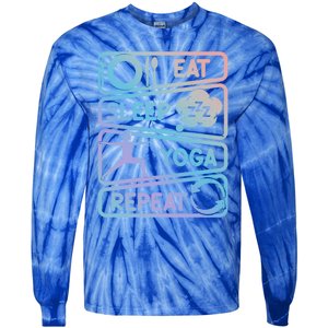 Eat Sleep Yoga Repeat Funny Meditation Meaningful Gift Tie-Dye Long Sleeve Shirt