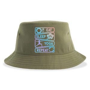 Eat Sleep Yoga Repeat Funny Meditation Meaningful Gift Sustainable Bucket Hat