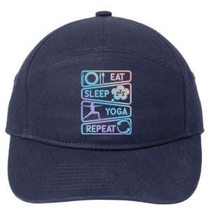 Eat Sleep Yoga Repeat Funny Meditation Meaningful Gift 7-Panel Snapback Hat