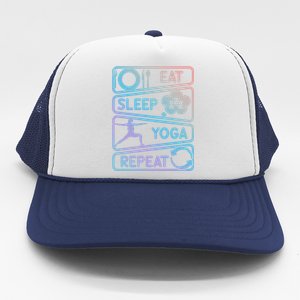 Eat Sleep Yoga Repeat Funny Meditation Meaningful Gift Trucker Hat