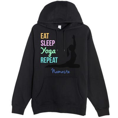 Eat Sleep Yoga Repeat Trendy Yoga Instructor Gift Cute Gift Premium Pullover Hoodie