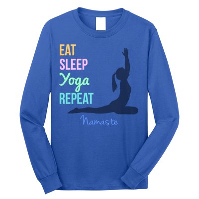 Eat Sleep Yoga Repeat Trendy Yoga Instructor Gift Cute Gift Long Sleeve Shirt