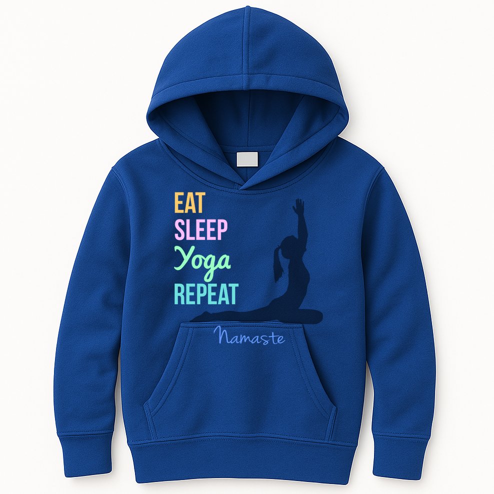 Eat Sleep Yoga Repeat Trendy Yoga Instructor Gift Cute Gift Kids Hoodie