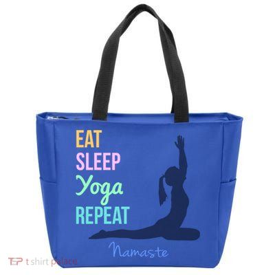 Eat Sleep Yoga Repeat Trendy Yoga Instructor Gift Cute Gift Zip Tote Bag