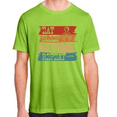 Eat Sleep Yoga Repeat Retro Vintage Yoga Lovers Cool Gift Adult ChromaSoft Performance T-Shirt