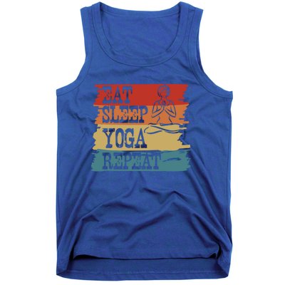 Eat Sleep Yoga Repeat Retro Vintage Yoga Lovers Cool Gift Tank Top