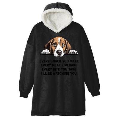 Every Snack You Make Every Meal You Bake Funny Beagle Hooded Wearable Blanket