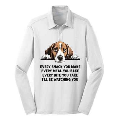 Every Snack You Make Every Meal You Bake Funny Beagle Silk Touch Performance Long Sleeve Polo