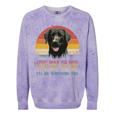 Every Snack You Make Dog Black Labrador Retriever Colorblast Crewneck Sweatshirt