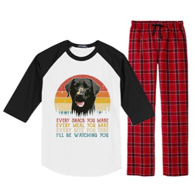 Every Snack You Make Dog Black Labrador Retriever Raglan Sleeve Pajama Set