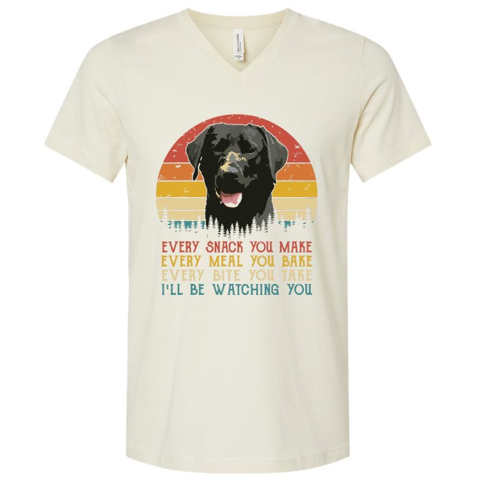 Every Snack You Make Dog Black Labrador Retriever V-Neck T-Shirt