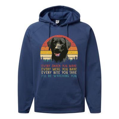 Every Snack You Make Dog Black Labrador Retriever Performance Fleece Hoodie