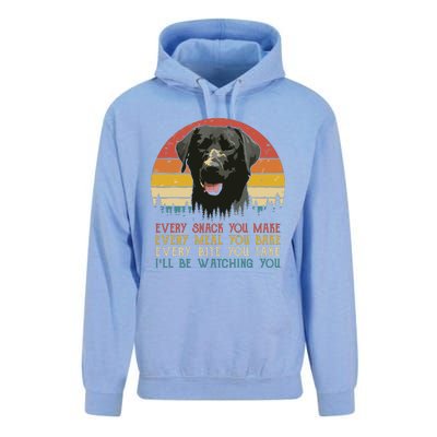 Every Snack You Make Dog Black Labrador Retriever Unisex Surf Hoodie