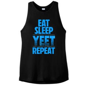 Eat Sleep Yeet Repeat Ladies PosiCharge Tri-Blend Wicking Tank