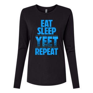 Eat Sleep Yeet Repeat Womens Cotton Relaxed Long Sleeve T-Shirt