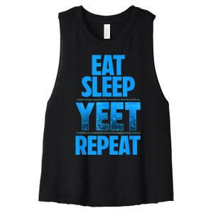 Eat Sleep Yeet Repeat Women's Racerback Cropped Tank