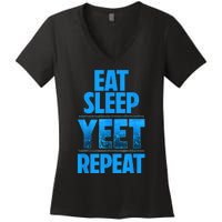 Eat Sleep Yeet Repeat Women's V-Neck T-Shirt