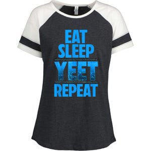 Eat Sleep Yeet Repeat Enza Ladies Jersey Colorblock Tee