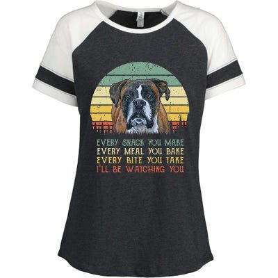 Every Snack You Make Boxer Dog Dog Mom, Dog Dad Enza Ladies Jersey Colorblock Tee