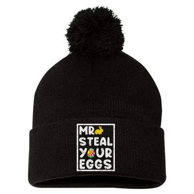 Easter Steal Your Eggs Funny Spring Humor Pom Pom 12in Knit Beanie
