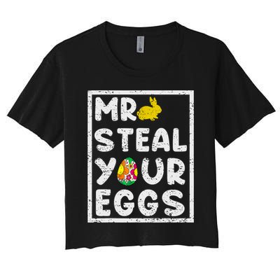 Easter Steal Your Eggs Funny Spring Humor Crop Top