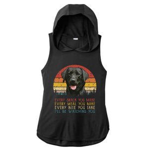 Every Snack You Make Dog Black Labrador Retriever Ladies PosiCharge Tri-Blend Wicking Draft Hoodie Tank