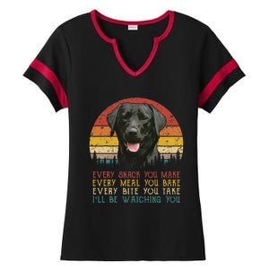 Every Snack You Make Dog Black Labrador Retriever Ladies Halftime Notch Neck Tee