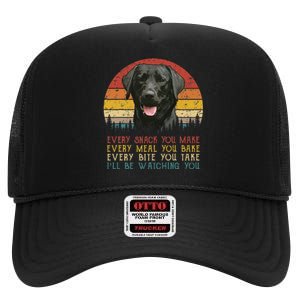 Every Snack You Make Dog Black Labrador Retriever High Crown Mesh Back Trucker Hat