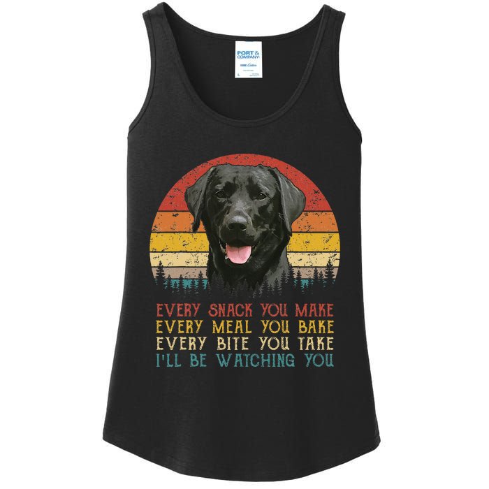 Every Snack You Make Dog Black Labrador Retriever Ladies Essential Tank