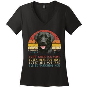 Every Snack You Make Dog Black Labrador Retriever Women's V-Neck T-Shirt